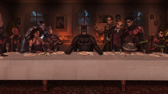 robin character, Catwoman, cne, the last supper, red hood, DC Comics, Batman, nightwing