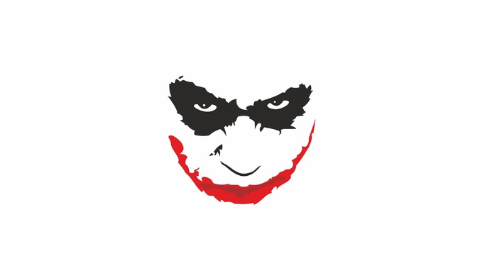 Joker, black, red, eyes, minimalism, abstract, Batman