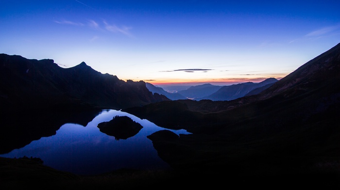 blue, mountain