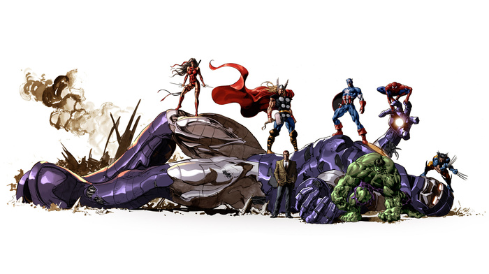 Wolverine, Norman Osborn, Captain America, Thor, The Avengers, Elektra, spider, man, Hulk