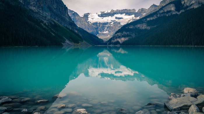 reflection, Alberta, lake, mountain, rock, banff national park, Canada