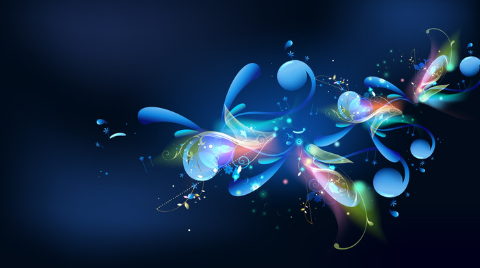 3D, blue