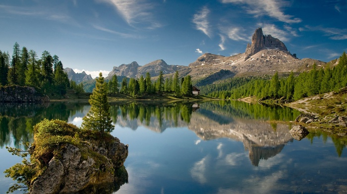 lake, Canada, landscape, rock, mountain