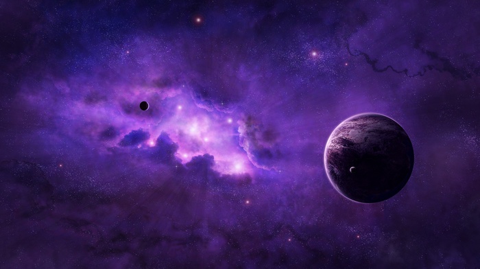 space art, planet, space, purple