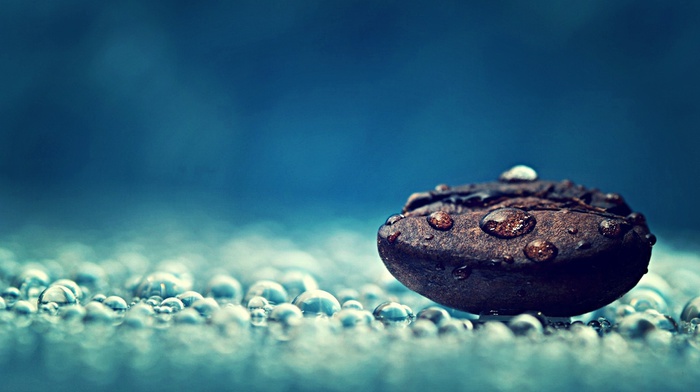 relaxing, water drops, coffee beans, relaxation, macro