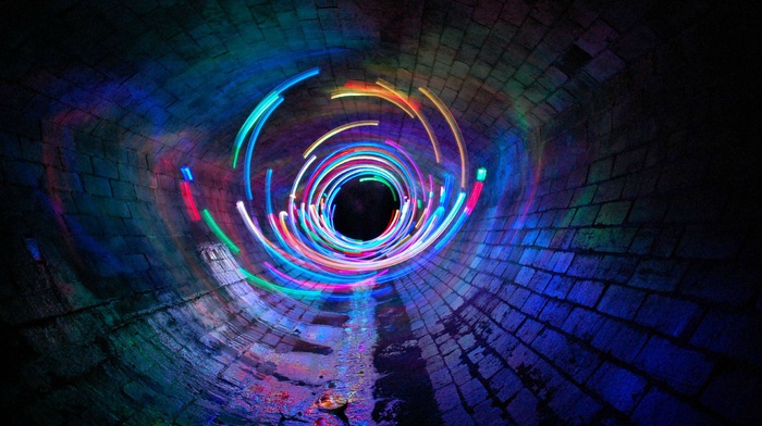 long exposure, sewers, light painting