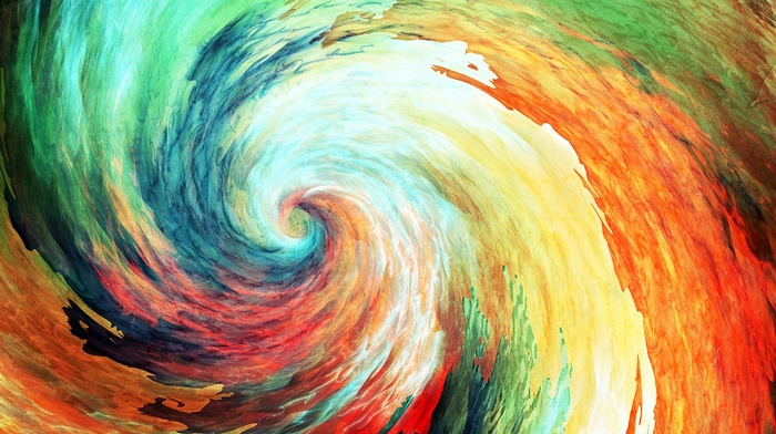 abstract, spiral, painting, anime, colorful