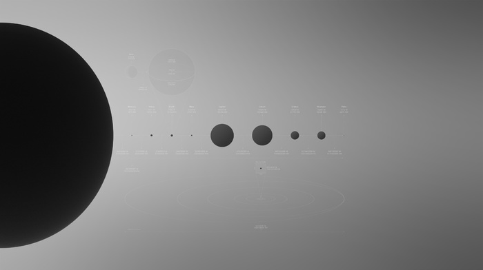 Solar System, planet, simple, minimalism