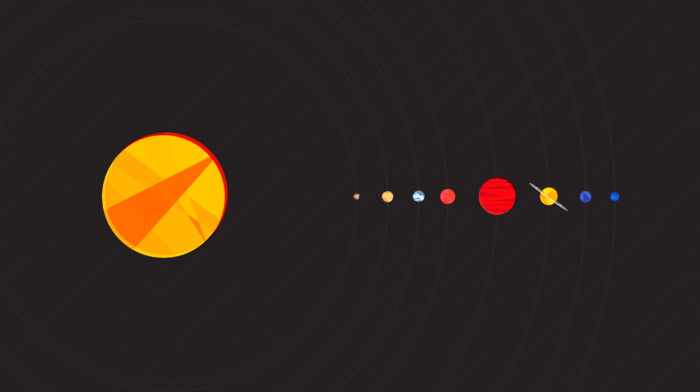 Solar System, minimalism, simple background