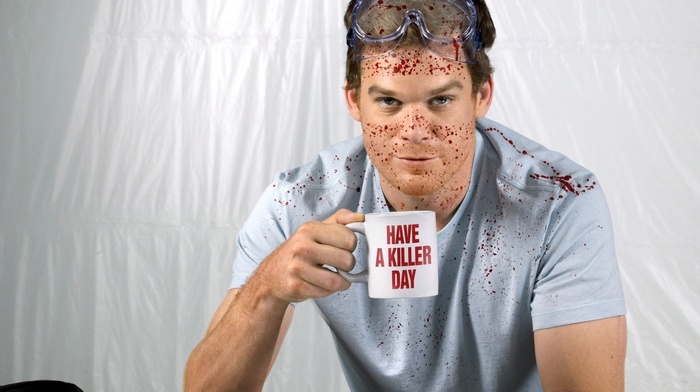Michael C. Hall, blood stains, goggles, Dexter Morgan, blood, Dexter
