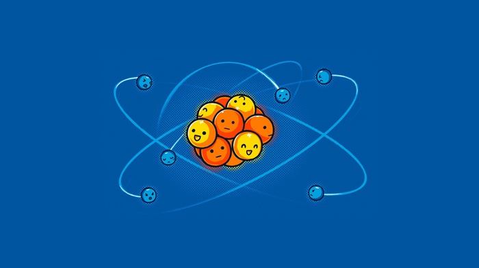 protons, atoms, simple, minimalism, neutrons, electrons, humor