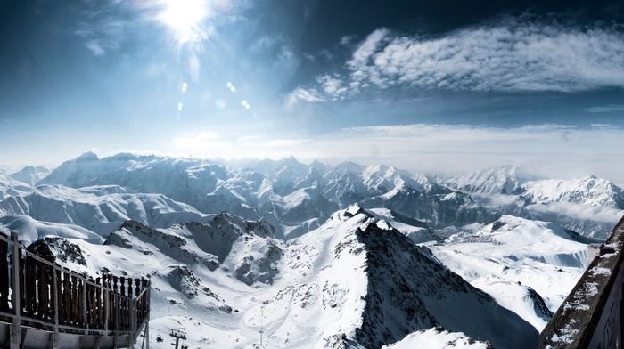 mountain, snow