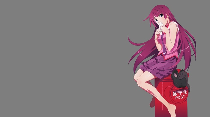 monogatari series, anime, anime girls, Senjougahara Hitagi, school uniform