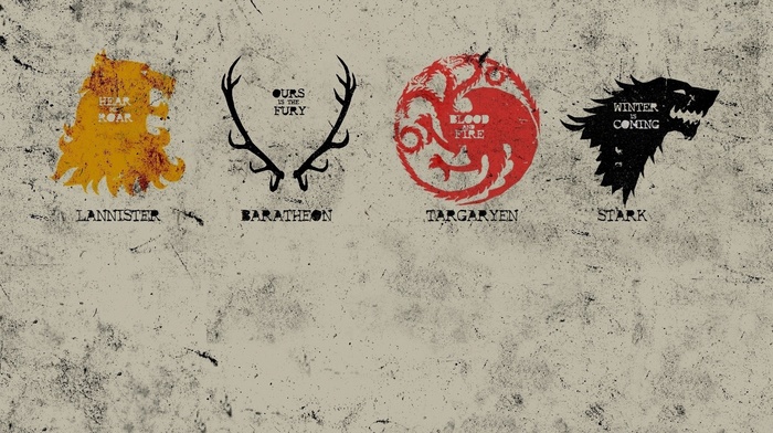 a song of ice and fire, sigils, Game of Thrones, poster