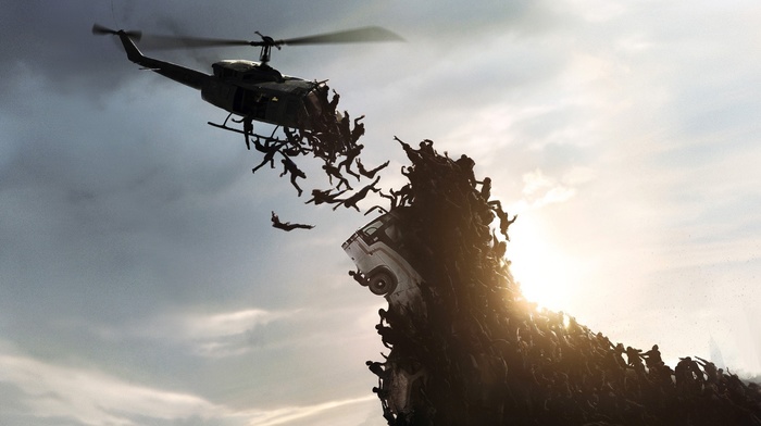 World War Z, helicopters, zombies, movies