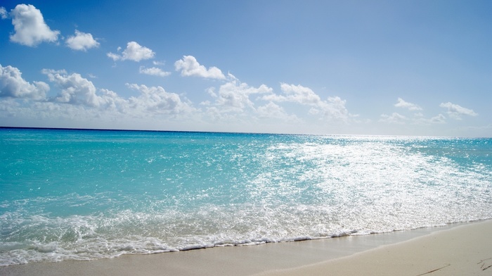 clouds, summer, azure, waves, water