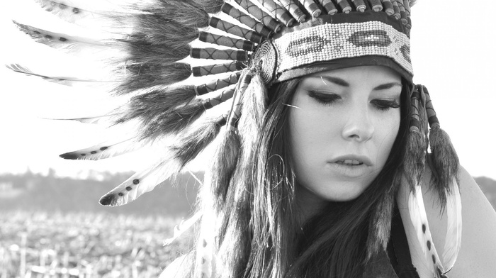 headdress, monochrome, native americans