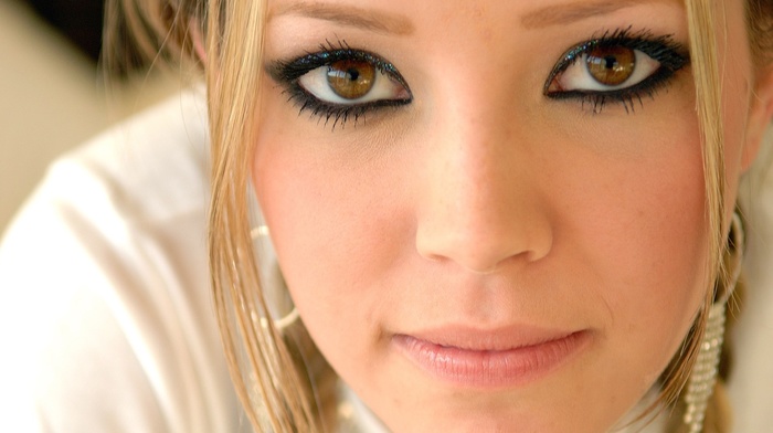 closeup, brown eyes, blonde
