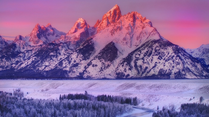snow, landscape, mountain