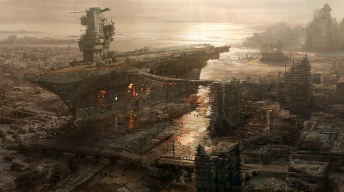 fantasy, water, ship