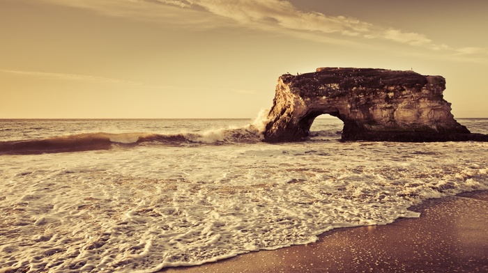 rock, water, beach