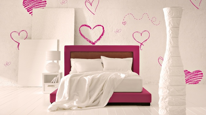 interior, bed, love