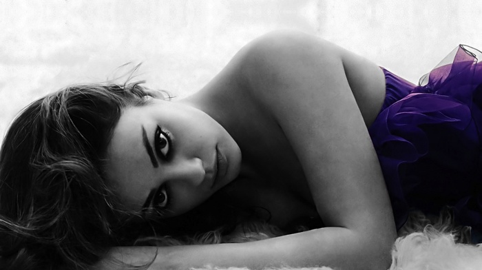 girl, celebrity, selective coloring, Mila Kunis, model