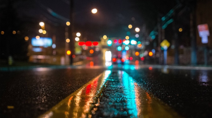 lights, street, night