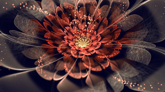 fractal flowers, flowers, fractal, abstract