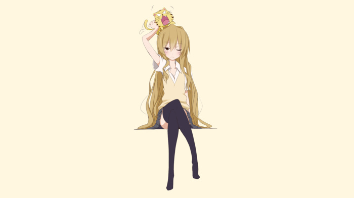 Aisaka Taiga, simple background, Toradora, minimalism