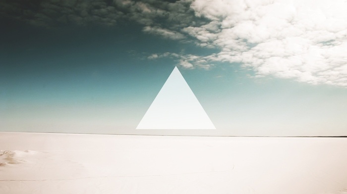 sky, triangle, desert, hipster photography, minimalism, clouds