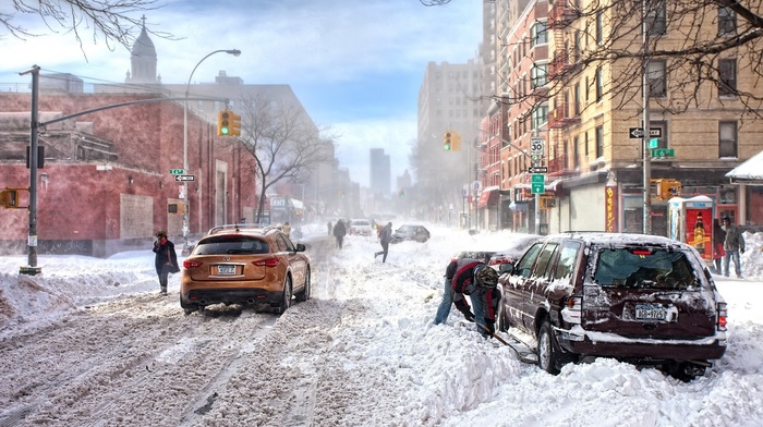 car, road, snow