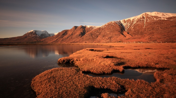 nature, sunset, lake, landscape