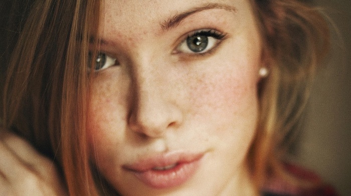 face, girl, freckles