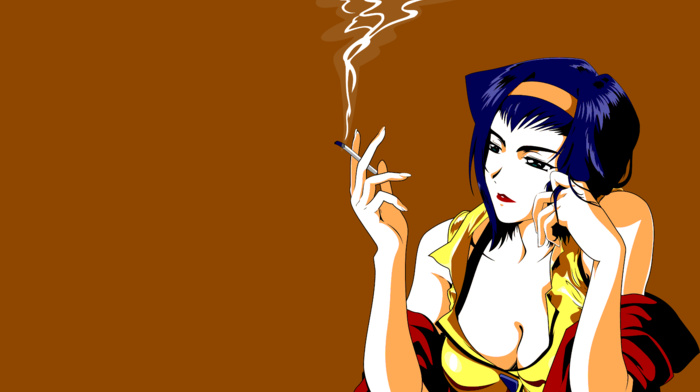 smoking, Faye Valentine, anime girls, Cowboy Bebop