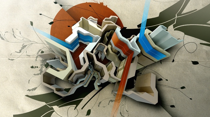 3D, colorful, abstract