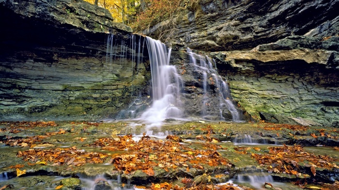 waterfall, autumn