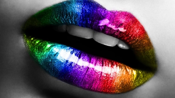 colorful, selective coloring, lips