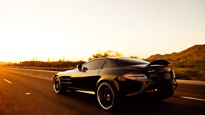 car, Mercedes, Benz SLR, road