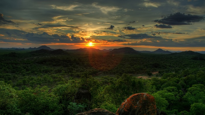 landscape, nature, sunset