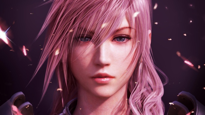 blue eyes, pink hair, video games, Final Fantasy, Final Fantasy XIII, pink
