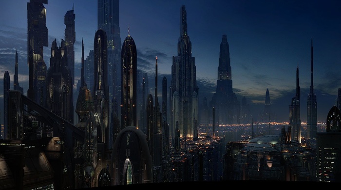 Star Wars, futuristic, fantasy art, Coruscant