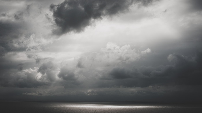 clouds, monochrome