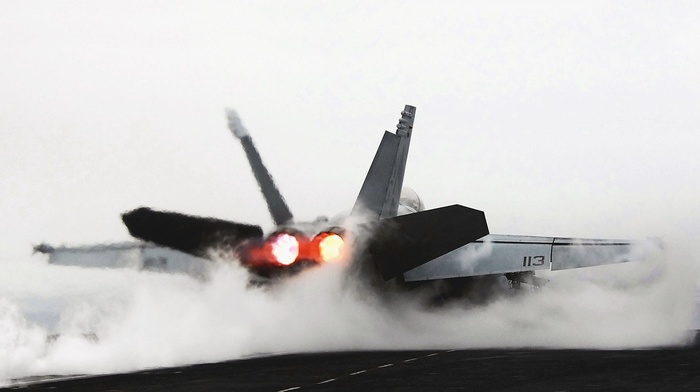 jets, aircraft, McDonnell Douglas FA, 18 Hornet, smoke