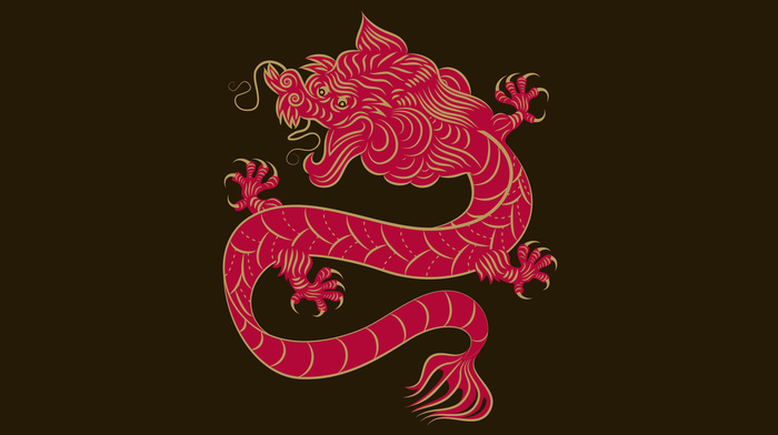 China, dragon, red