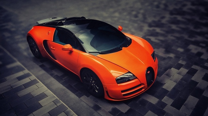 Bugatti Veyron, orange cars, car, Bugatti