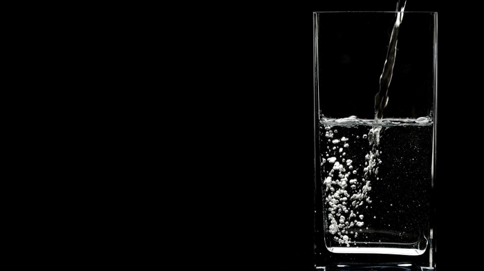glass, minimalism, water, black background