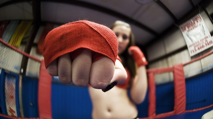 boxing, blonde, Fighting Spirit