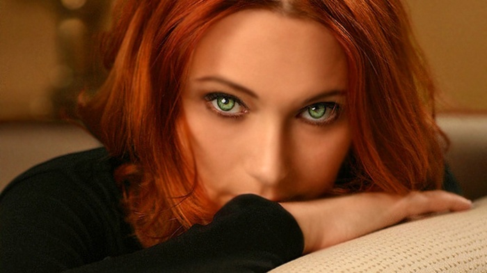 green eyes, redhead, girl