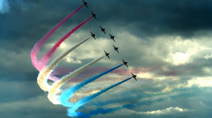 jets, color, aircraft, clouds